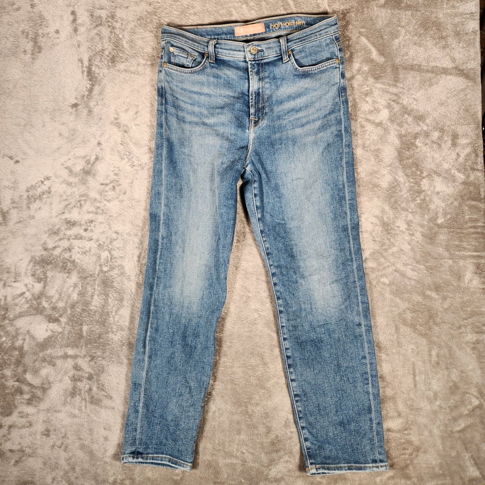 7 For All Mankind Jeans Womens 29 Blue‎ Excellent Luxe Vintage High Waist Slim